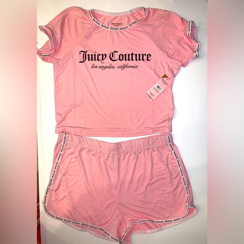 Juicy Couture 2Pc Large Pajama Shorts TShirt Set New